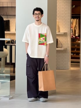 「アイテム（ニット/セーター）」を使った、Tsukinari_TOMORROWLANDさん（メンズ・175cm）の夏コーディネート