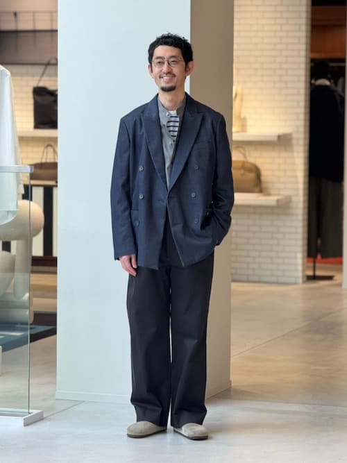 CABaN／セットアップ CABaN（キャバン） メランジリネン ダブルブレストジャケット&パンツ