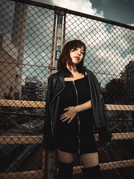 「ロックコーデ」｜「アイテム（ブーツ）」を使った、綺蝶レナ(Lena Kicho)さん（レディース・147cm）の秋コーディネート