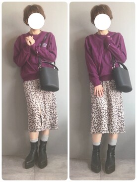 「UNIQLO（ユニクロ）のアイテム（スウェット、パープル系）」を使った、korekaranocyosenさん（レディース・163cm）の秋コーディネート