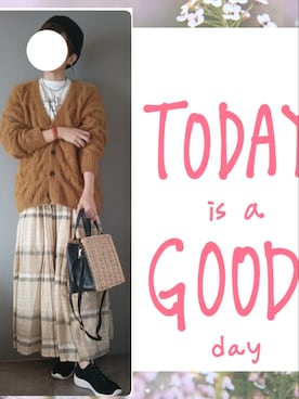 「GRL（グレイル）のアイテム（カーディガン/ボレロ、オレンジ系）」を使った、korekaranocyosenさん（レディース・163cm）の秋コーディネート