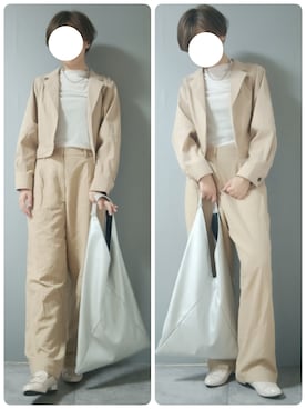 「GRL（グレイル）のアイテム（その他トップス、ホワイト系）」を使った、korekaranocyosenさん（レディース・163cm）の秋コーディネート