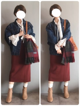 「GRL（グレイル）のアイテム（デニムジャケット）」を使った、korekaranocyosenさん（レディース・163cm）の秋コーディネート