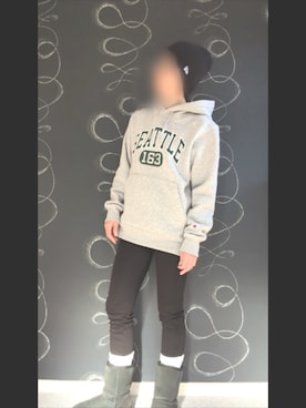 「アイテム（パーカー）」を使った、イヴさん（レディース・149cm）の冬コーディネート