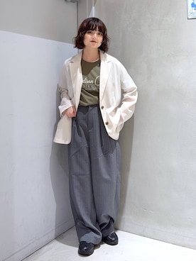 「GLOBAL WORK（グローバルワーク）のアイテム（トップス）」を使った、ナスちゃんさん（レディース・152cm）の夏コーディネート