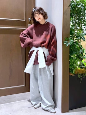 「アイテム（スウェットパンツ）」を使った、nasuumy10さん（レディース・151cm・20代）の秋コーディネート