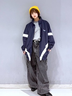 「RAGEBLUE（レイジブルー）のアイテム（ナイロンジャケット）」を使った、nasuumy10さん（レディース・151cm）の春コーディネート