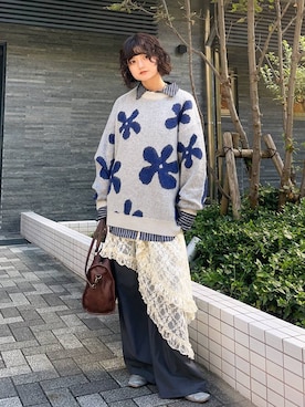 「アイテム（スラックス）」を使った、nasuumy10さん（レディース・151cm）の秋コーディネート
