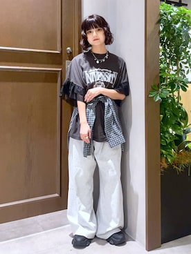 「アイテム（スウェットパンツ）」を使った、nasuumy10さん（レディース・151cm）の夏コーディネート