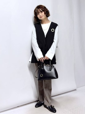 「GLOBAL WORK（グローバルワーク）のアイテム（セットアップ）」を使った、nasuumy10さん（レディース・152cm）の冬コーディネート