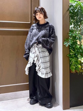 「アイテム（スラックス）」を使った、nasuumy10さん（レディース・151cm）の秋コーディネート