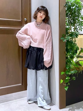 「アイテム（スウェットパンツ）」を使った、nasuumy10さん（レディース・151cm・20代）の夏コーディネート