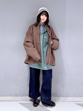「RAGEBLUE（レイジブルー）のアイテム（ハット）」を使った、nasuumy10さん（レディース・151cm）の冬コーディネート