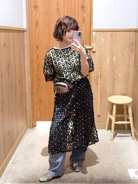 「GLOBAL WORK（グローバルワーク）のGOODデニムバレルパンツ/600980（デニムパンツ、ブルー系）」を使った、ナスちゃんさん（レディース・152cm）の春コーディネート