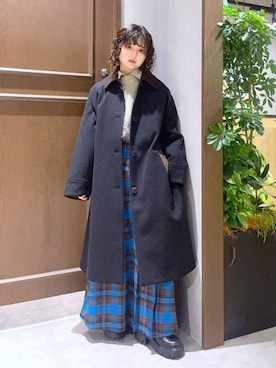 「アイテム（ステンカラーコート）」を使った、nasuumy10さん（レディース・151cm）の秋コーディネート