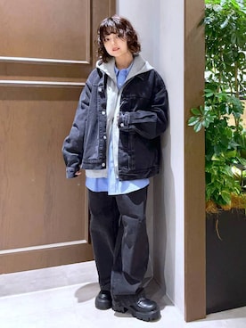 「アイテム（デニムジャケット）」を使った、nasuumy10さん（レディース・151cm）の秋コーディネート