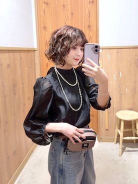 「GLOBAL WORK（グローバルワーク）のGOODデニムバレルパンツ/600980（デニムパンツ、ブルー系）」を使った、ナスちゃんさん（レディース・152cm）の春コーディネート