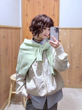 「GLOBAL WORK（グローバルワーク）のアイテム（ブルゾン）」を使った、ナスちゃんさん（レディース・152cm）の春コーディネート