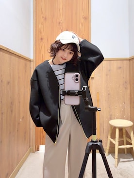 「GLOBAL WORK（グローバルワーク）のアイテム（ブルゾン）」を使った、ナスちゃんさん（レディース・152cm）の春コーディネート