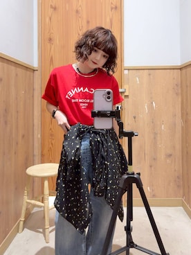 「GLOBAL WORK（グローバルワーク）のステンレスアソートサイズチョーカー/325801（ネックレス、シルバー系）」を使った、ナスちゃんさん（レディース・152cm）の春コーディネート
