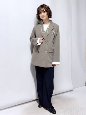 「GLOBAL WORK（グローバルワーク）のアイテム（セットアップ）」を使った、nasuumy10さん（レディース・152cm）の冬コーディネート