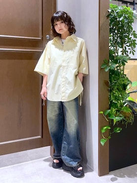 「DISCUS ATHLETIC（ディスカス　アスレチック）の【DISCUS/ディスカス】カレッジBIGTシャツ（Tシャツ/カットソー）」を使った、nasuumy10さん（レディース・151cm・20代）の夏コーディネート