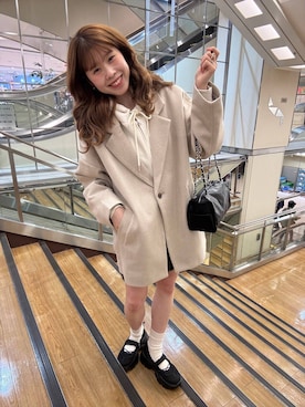 「アイテム（その他アウター、ホワイト系）」を使った、あやさん（レディース・162cm）の秋コーディネート