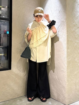 「アイテム（シュシュ）」を使った、あやさん（レディース・162cm）の夏コーディネート