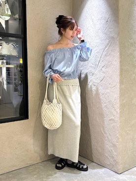 「アイテム（キャミソール、グレー系）」を使った、あやさん（レディース・162cm）の春コーディネート