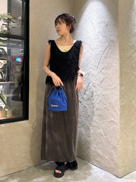 「アイテム（ヘアアクセサリー）」を使った、あやさん（レディース・162cm）の夏コーディネート
