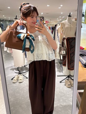 「LOWRYS FARM（ローリーズファーム）のカットイージーコクーンパンツ　292362（スウェットパンツ）」を使った、あやさん（レディース・162cm・20代）の夏コーディネート
