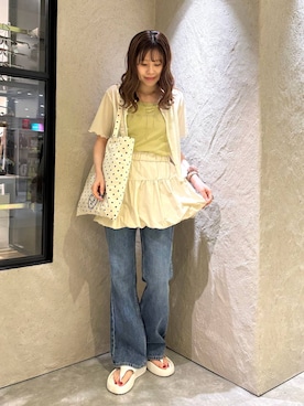 「アイテム（ネックレス）」を使った、あやさん（レディース・162cm）の夏コーディネート