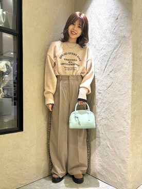 「アイテム（モカシン/デッキシューズ、ブラウン系）」を使った、あやさん（レディース・162cm）の秋コーディネート
