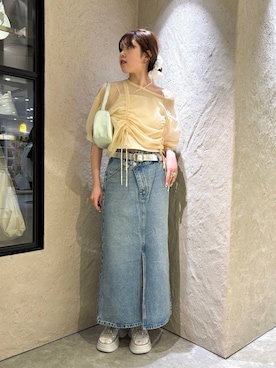 「LOWRYS FARM（ローリーズファーム）のＣＯＮＥ／アシメタイトスカート　252608（スカート）」を使った、あやさん（レディース・162cm）の春コーディネート