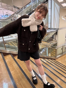 「アイテム（ネックウォーマー/スヌード）」を使った、あやさん（レディース・162cm）の秋コーディネート