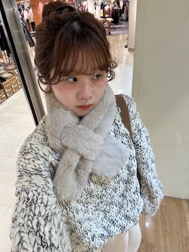 「アイテム（ネックウォーマー/スヌード）」を使った、あやさん（レディース・162cm）の秋コーディネート