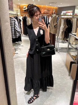 「LOWRYS FARM（ローリーズファーム）のシャーリングワンピース　 292364（ワンピース）」を使った、あやさん（レディース・162cm・20代）の夏コーディネート