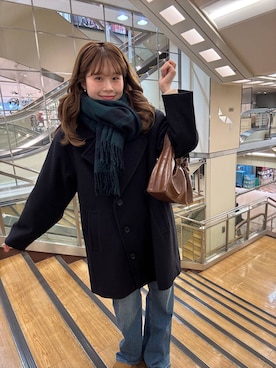 「アイテム（ピーコート）」を使った、あやさん（レディース・162cm）の冬コーディネート