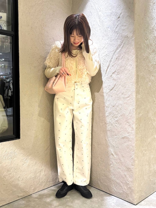 セール】ハナガラワイドストレートパンツ 252611（デニムパンツ