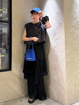 「アイテム（シュシュ）」を使った、あやさん（レディース・162cm・20代）の夏コーディネート