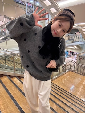 「アイテム（ネックウォーマー/スヌード）」を使った、あやさん（レディース・162cm）の冬コーディネート