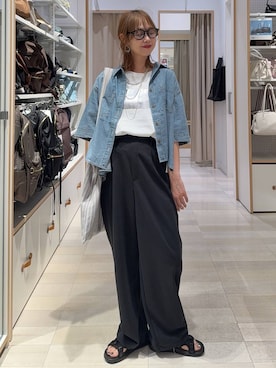 「GLOBAL WORK（グローバルワーク）のアイテム（パンツ）」を使った、せこ子さん（レディース・159cm）の春コーディネート