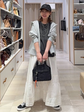 「GLOBAL WORK（グローバルワーク）のアイテム（帽子）」を使った、せこ子さん（レディース・159cm）の春コーディネート