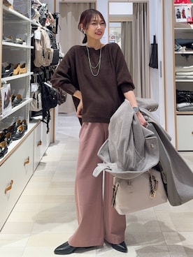 「体型カバー」｜「アイテム（チェスターコート）」を使った、せこ子さん（レディース・159cm）の冬コーディネート