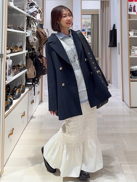 「アイテム（チェスターコート）」を使った、せこ子さん（レディース・159cm・30代）の冬コーディネート