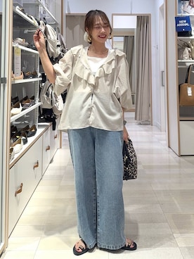 「アイテム（タンクトップ）」を使った、せこ子さん（レディース・159cm・30代）の夏コーディネート