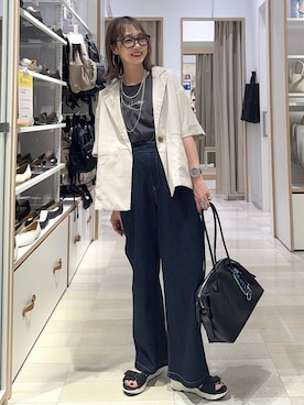 「アイテム（テーラードジャケット）」を使った、せこ子さん（レディース・159cm・30代）の夏コーディネート