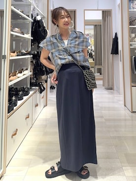 「アイテム（タンクトップ）」を使った、せこ子さん（レディース・159cm・30代）の夏コーディネート