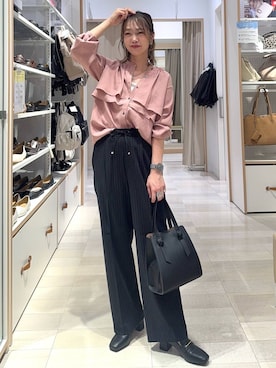 「アイテム（ローファー）」を使った、せこ子さん（レディース・159cm・30代）の夏コーディネート