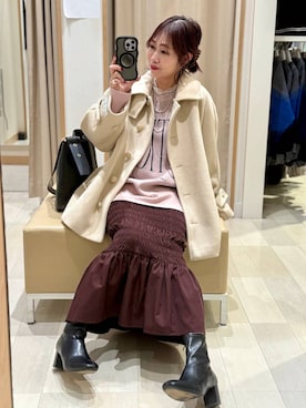 「アイテム（リング）」を使った、せこ子さん（レディース・159cm・30代）の冬コーディネート